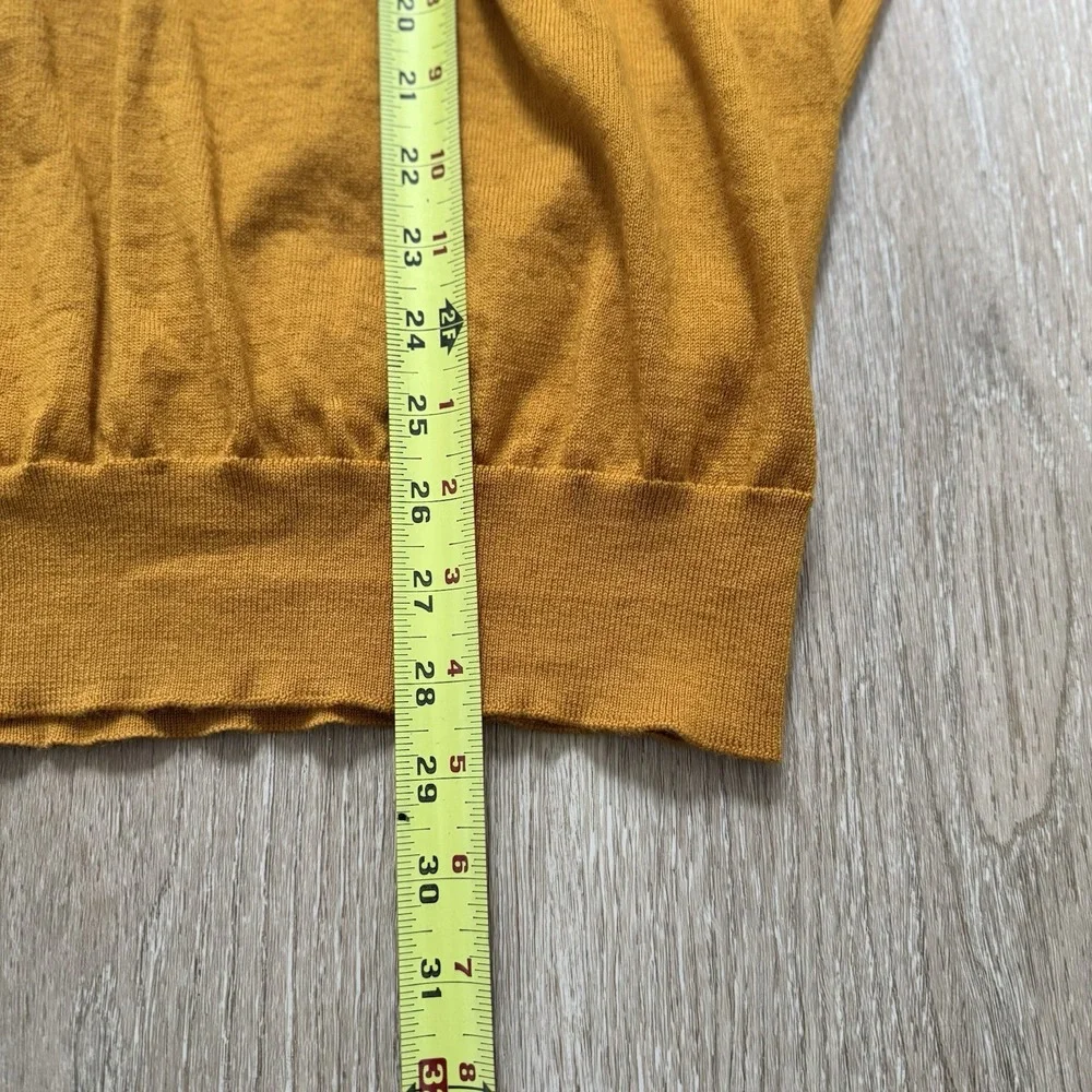Charles Tyrwhitt Jumper Mens XXL 100% Merino Wool V-Neck Pullover Sweater Yellow